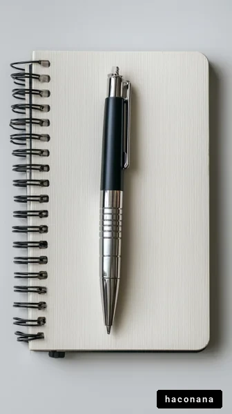 ペンとノートの静物