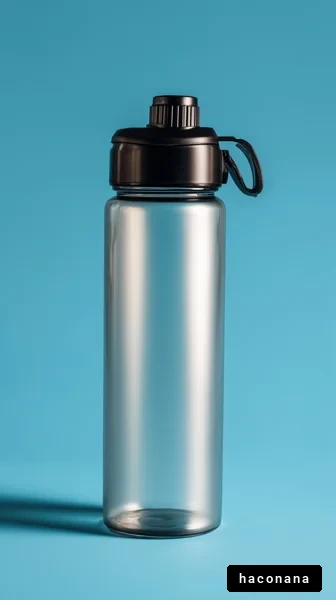 水のボトルと青い背景