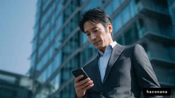 ビジネスマンの街中での様子