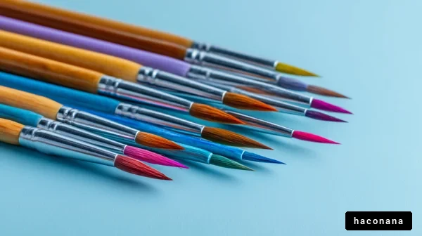 カラフルな絵筆の列