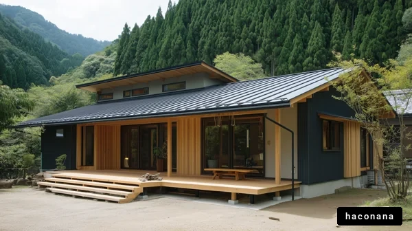 自然に囲まれたモダンな家