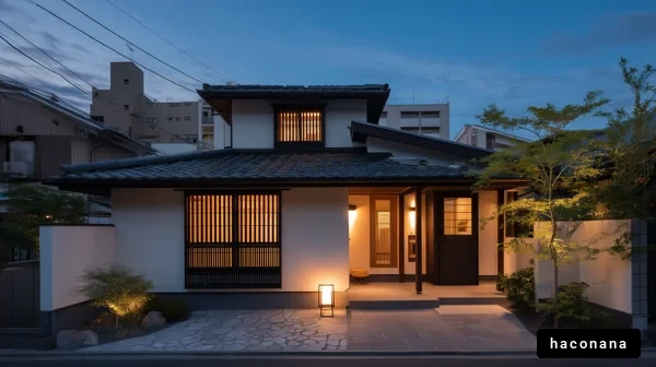 美しい夜の和風住宅