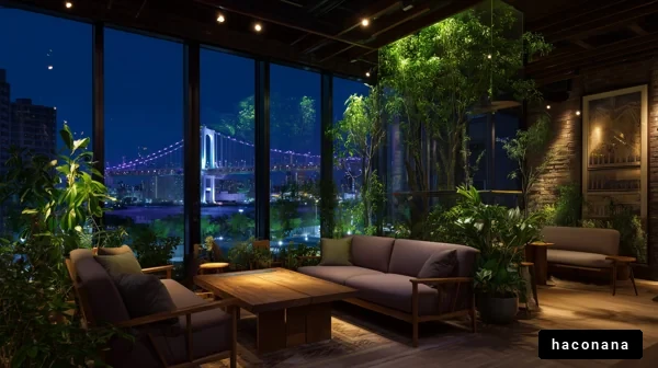 夜の都会のオアシス