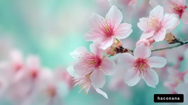 桜の花と優しい色合い