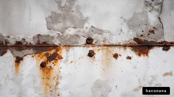 錆と汚れの壁面