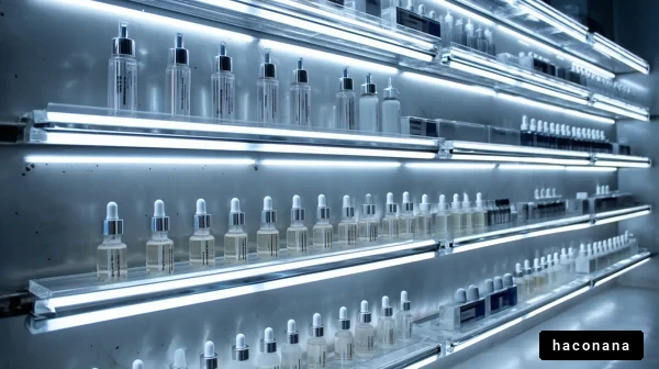 美容製品が並ぶ棚