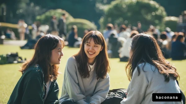 公園での友人たちの会話