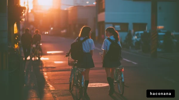 夕暮れ時の学生生活