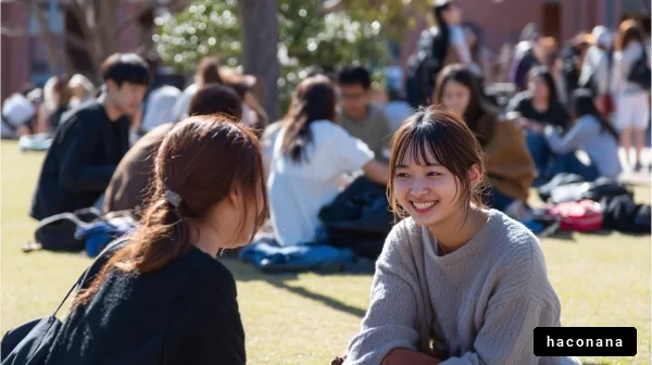大学のキャンパスでの会話