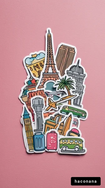 旅行をテーマにしたステッカー