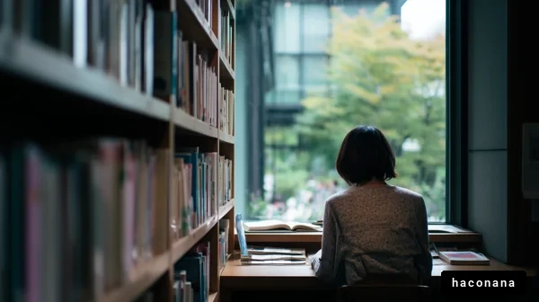 静かな図書館での学習