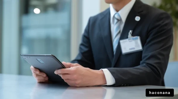 ビジネスマンとタブレット