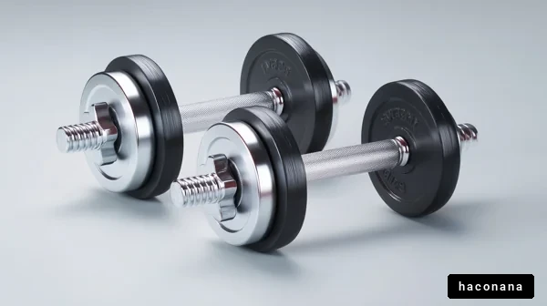 ダンベルの静物写真