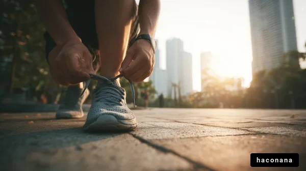 夕日を背にしたランニング