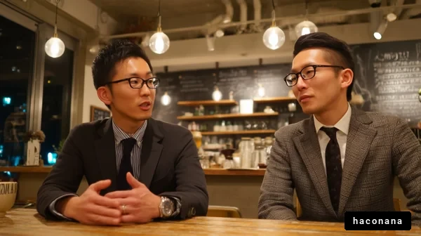 カフェでのビジネスと会話