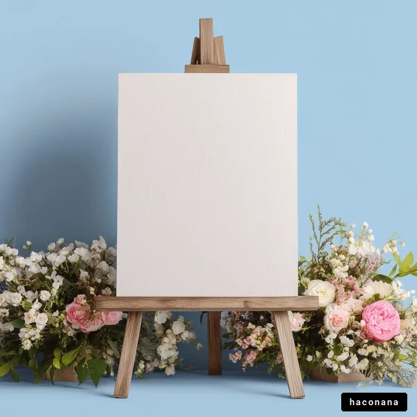 花に囲まれたキャンバス