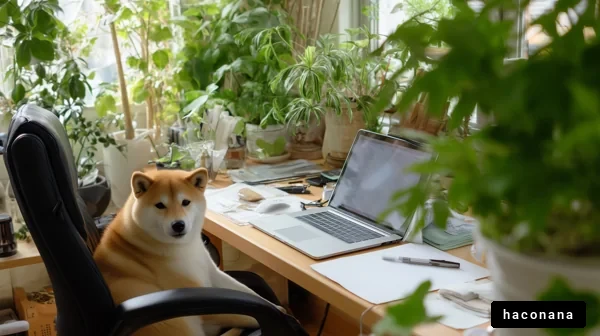 犬と植物の癒し空間