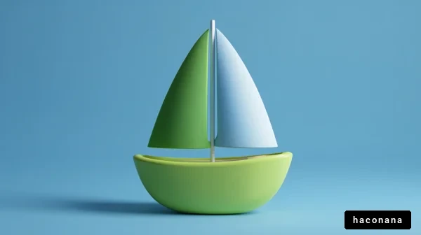 カラフルな帆船の模型