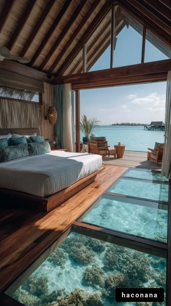 美しいオーシャンビューの寝室