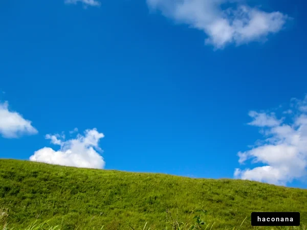 青空と緑の丘