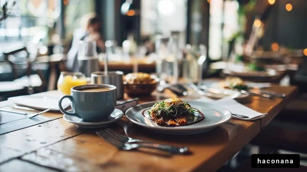 カフェでの贅沢な朝食