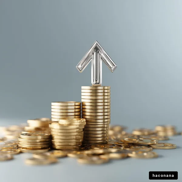コインと成長のシンボル