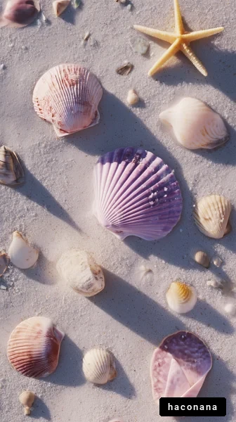 ビーチに散らばる貝殻たち