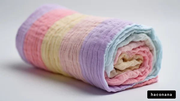 カラフルな丸めたタオル