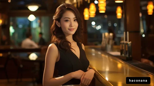 バーでの洗練された女性