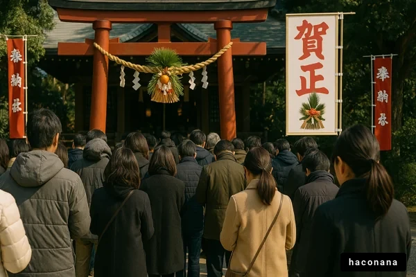 新年の初詣風景