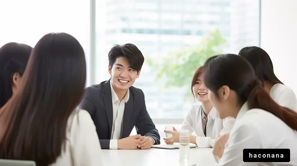 ビジネス会議での笑顔