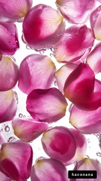 水中のバラの花びら