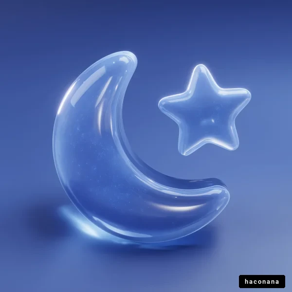 透明な月と星のイラスト