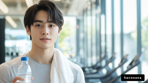 ジムでの運動を楽しむ若者