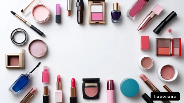 多様な化粧品の配置