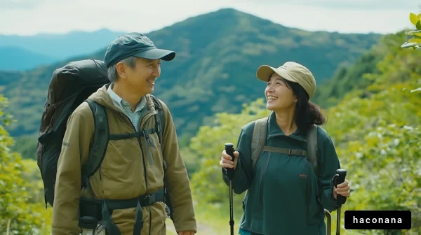 自然の中でのハイキング