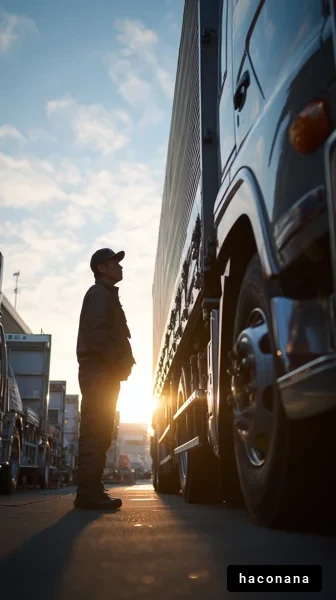 トラックドライバーの夕暮れ