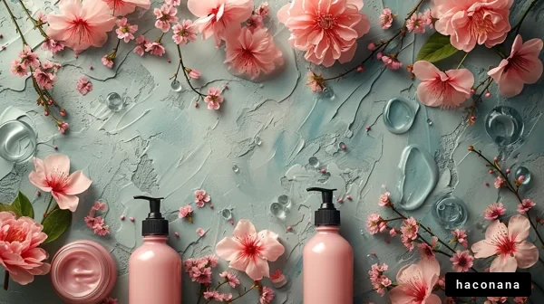 花とコスメの美しい配置