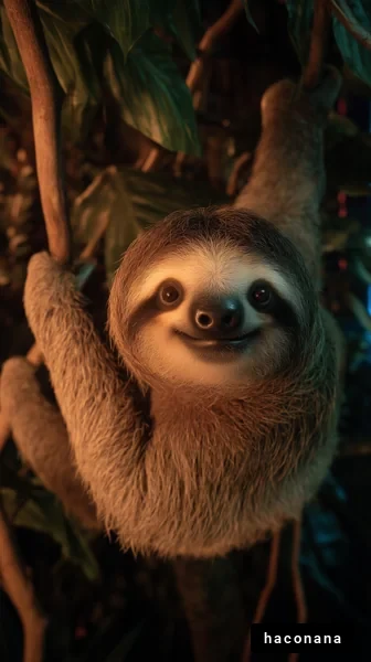 かわいいスロースの笑顔