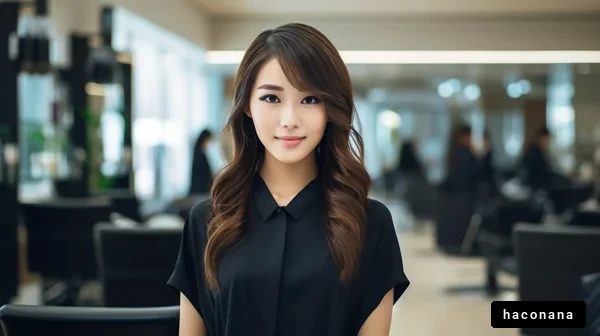 美容室での女性スタッフ