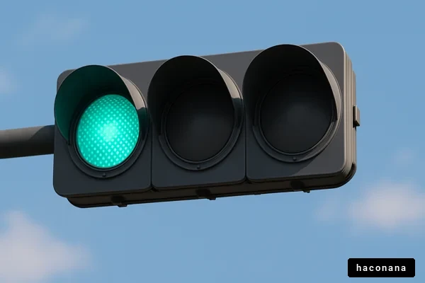 緑信号の交通信号機