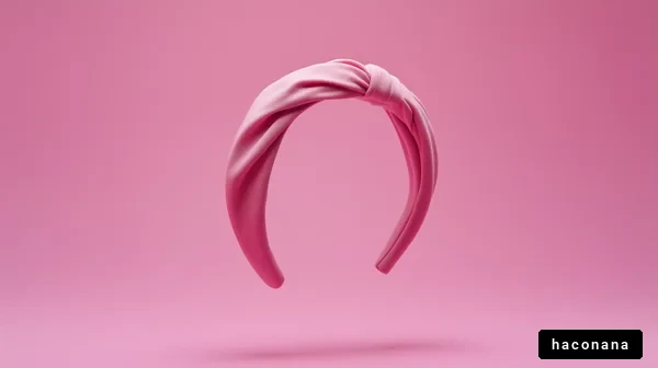 ピンクのヘアバンド