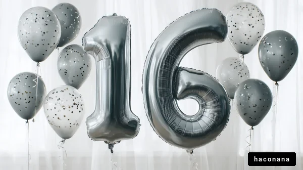 銀色のバルーンとデコレーション