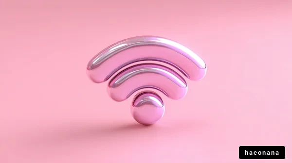 ピンクのWi-Fiアイコン