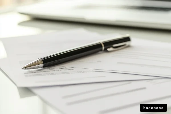 ビジネスシーンの書類とペン