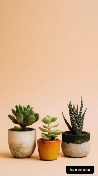 カラフルな多肉植物の配置