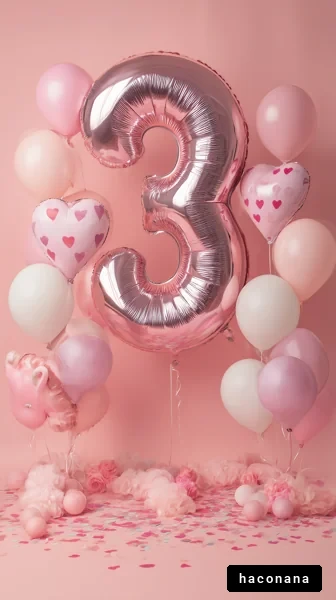 愛らしいピンクの誕生日飾り