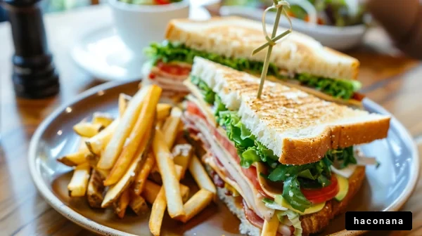 ボリューム満点のサンドイッチとフライ