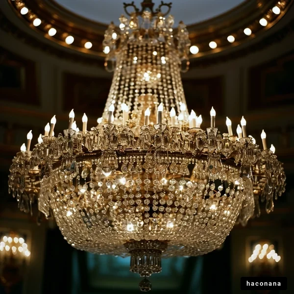 豪華なシャンデリアの光