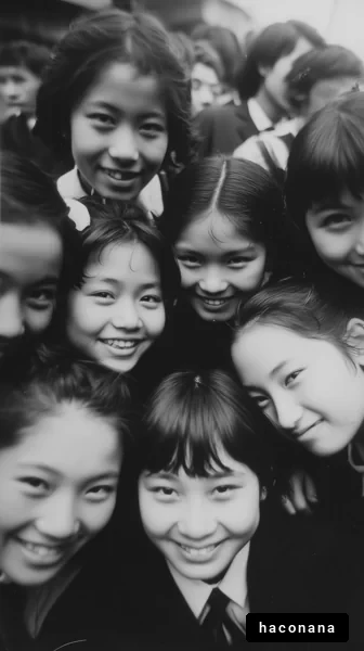 笑顔あふれる友達のグループ